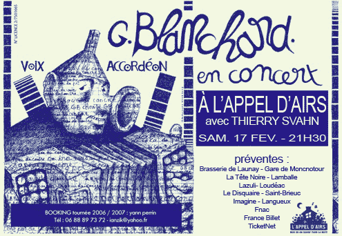 Flyer Gérard Blanchard + Thierry Svahn à l'Appel d'Airs